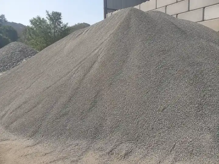 Pale gray Shiratti manufactured sand stockpile